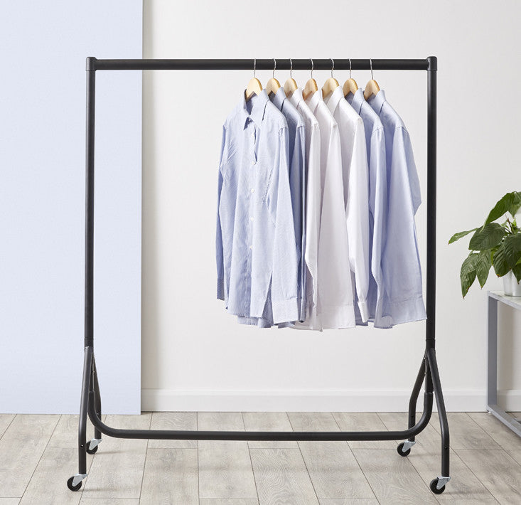 Black Heavy-Duty Clothes Rail