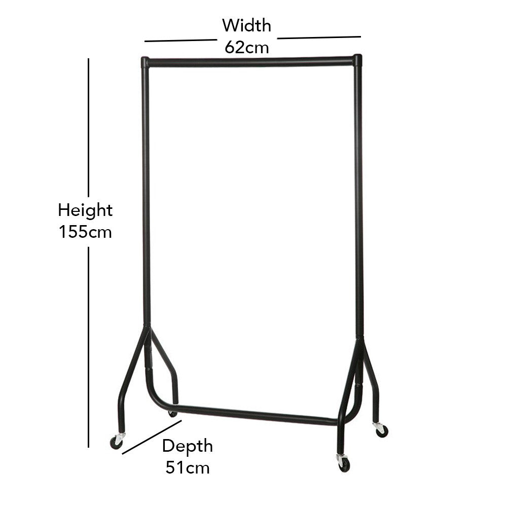Black Heavy-Duty Clothes Rail