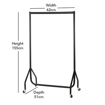 Black Heavy-Duty Clothes Rail