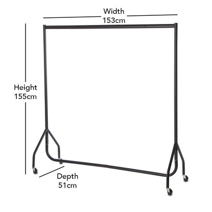 Black Heavy-Duty Clothes Rail