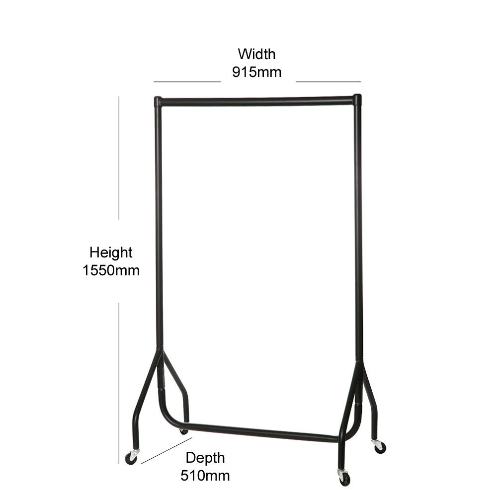 Black Heavy-Duty Clothes Rail