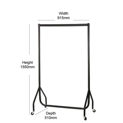 Black Heavy-Duty Clothes Rail