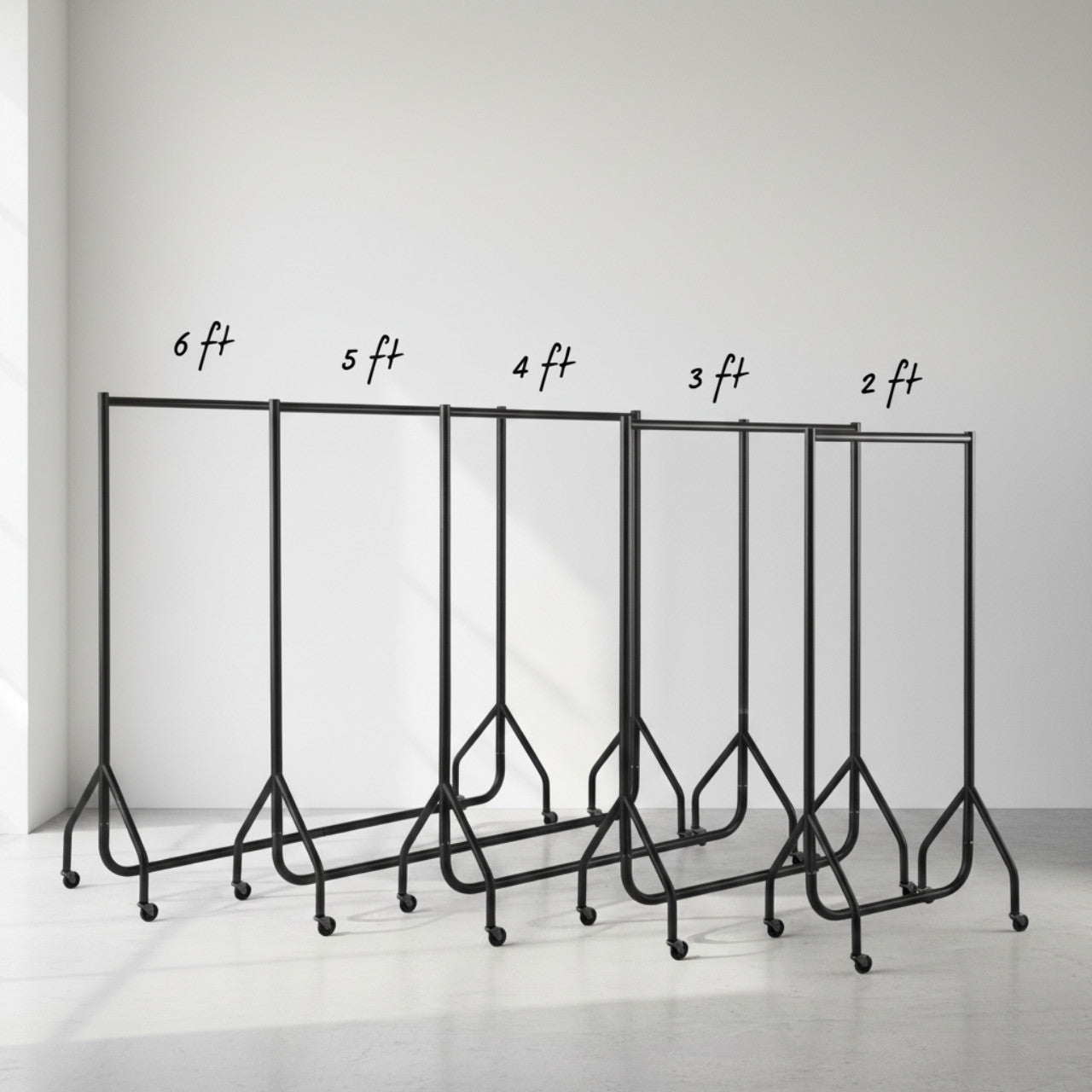 Black Heavy-Duty Clothes Rail