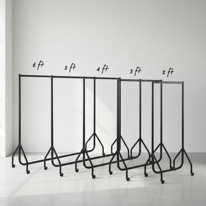 Black Heavy-Duty Clothes Rail