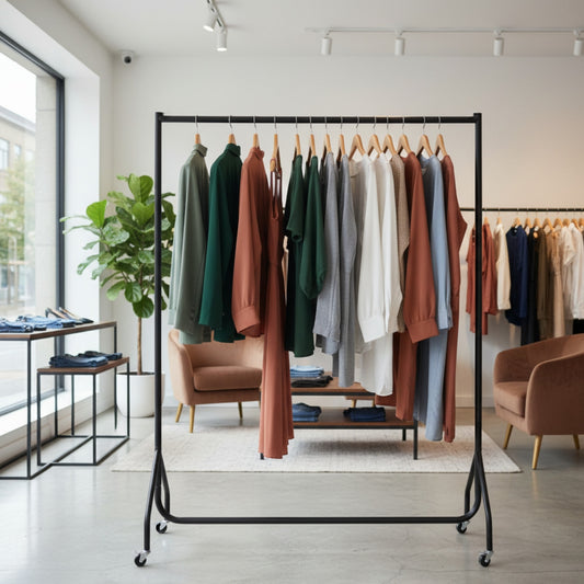 Black Heavy-Duty Clothes Rail