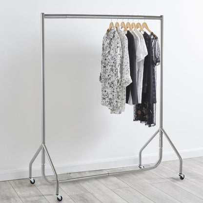 Silver Heavy-Duty Clothes Rail