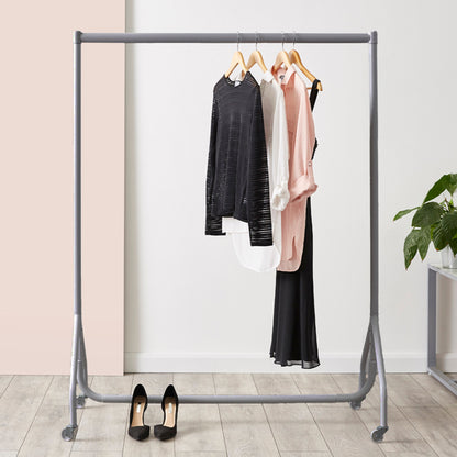 Silver Heavy-Duty Clothes Rail