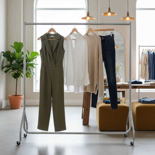 Silver Heavy-Duty Clothes Rail
