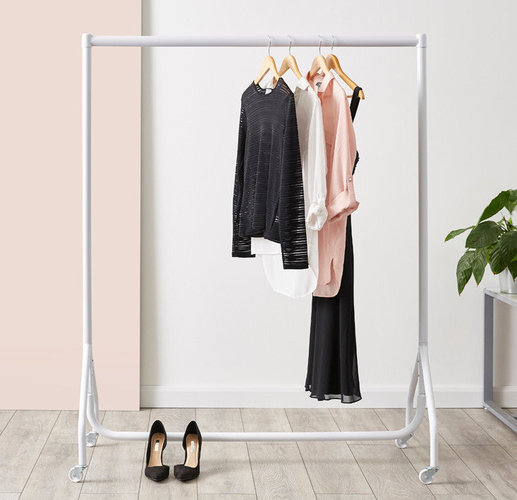 Gloss White Heavy-Duty Clothes Rail