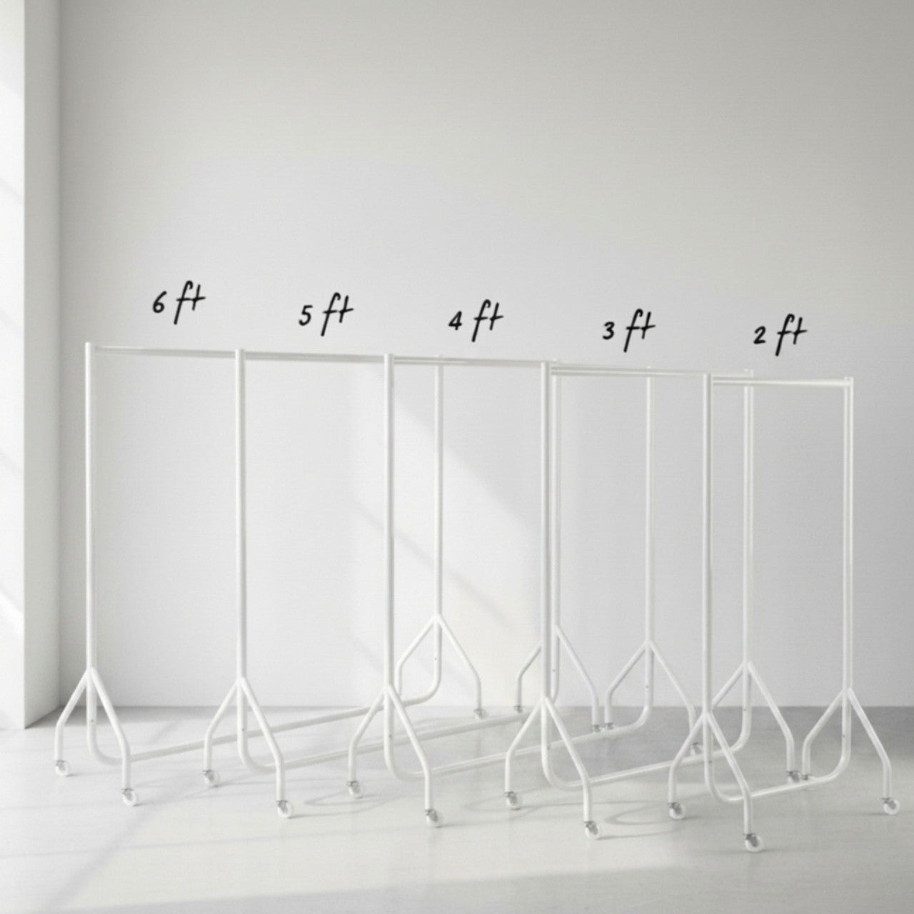 Gloss White Heavy-Duty Clothes Rail