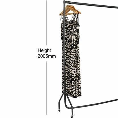 Tall Black Heavy-Duty Clothes Rail