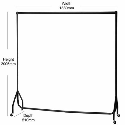 Tall Black Heavy-Duty Clothes Rail