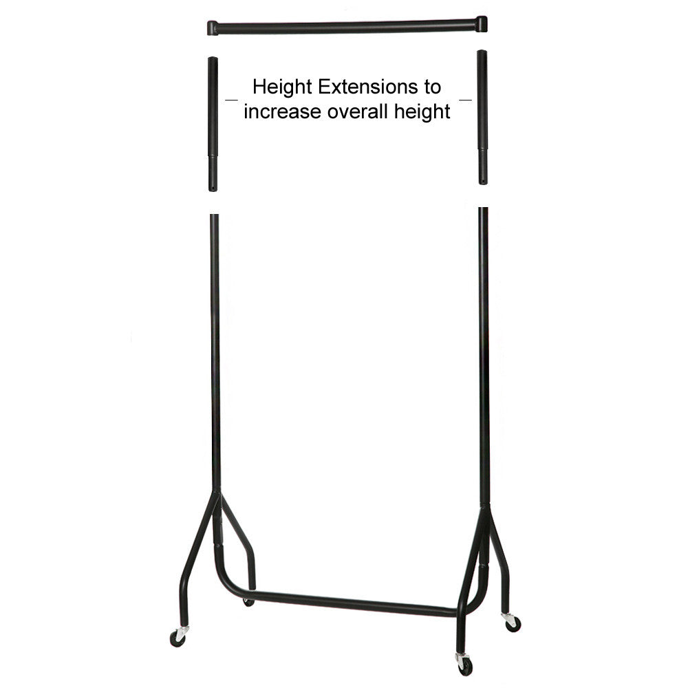 Tall Black Heavy-Duty Clothes Rail