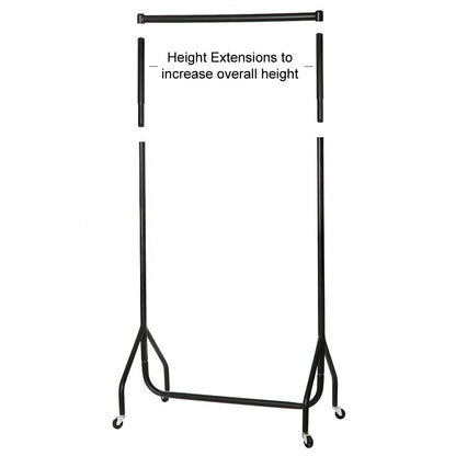 Tall Black Heavy-Duty Clothes Rail