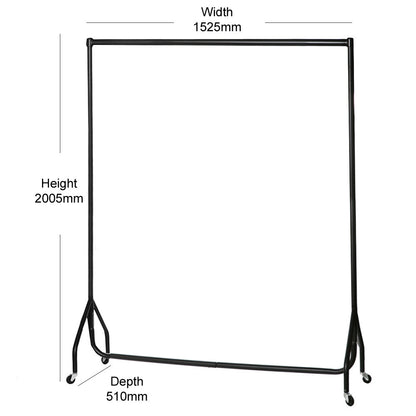 Tall Black Heavy-Duty Clothes Rail