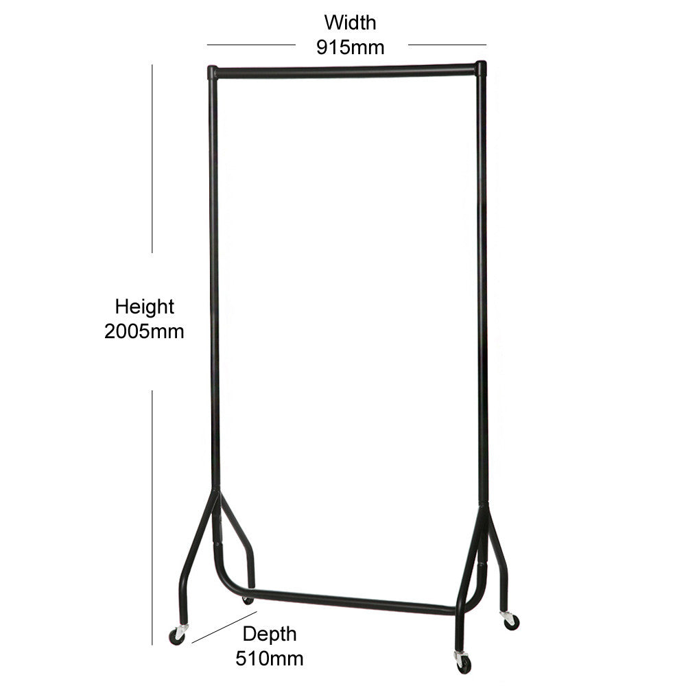 Tall Black Heavy-Duty Clothes Rail