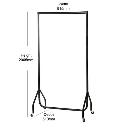 Tall Black Heavy-Duty Clothes Rail