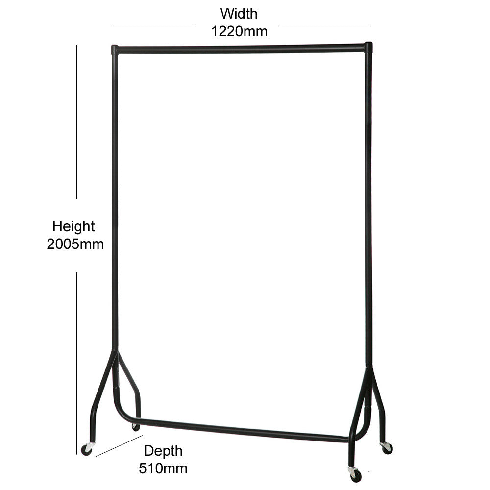 Tall Black Heavy-Duty Clothes Rail