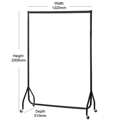 Tall Black Heavy-Duty Clothes Rail