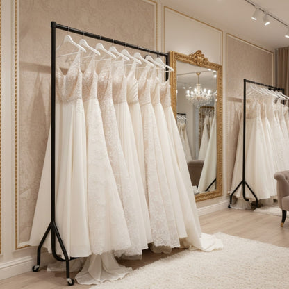 Tall Black Heavy-Duty Clothes Rail