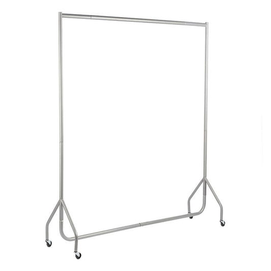 Tall Silver Heavy-Duty Clothes Rail