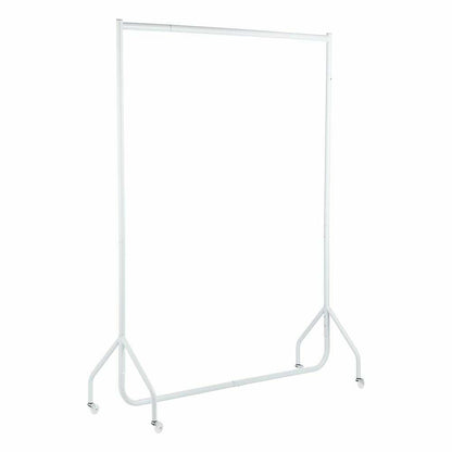 Tall Gloss White Heavy-Duty Clothes Rail