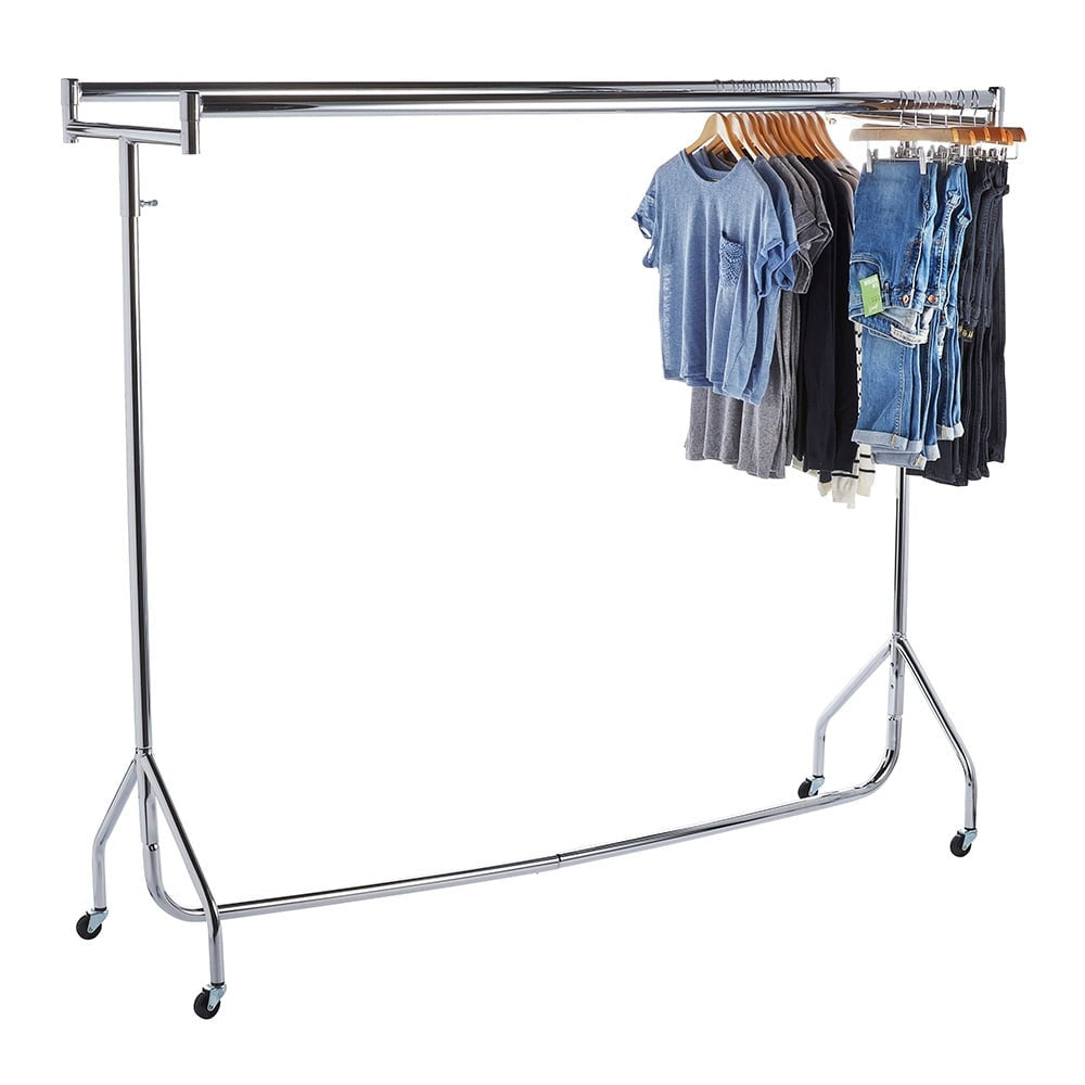 Parallel Chrome Heavy-Duty Clothes Rail