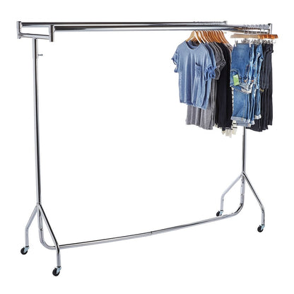 Parallel Chrome Heavy-Duty Clothes Rail