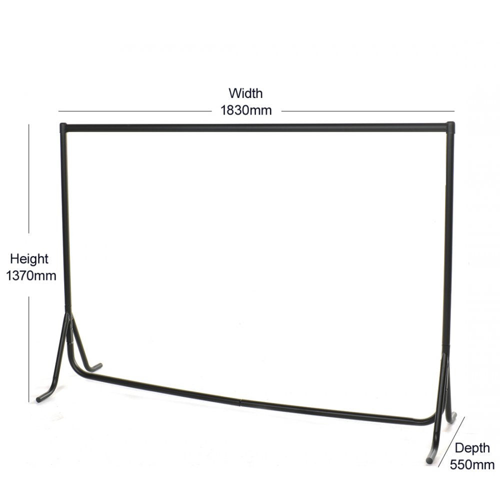 Fishtail Black Heavy-Duty Clothes Rail