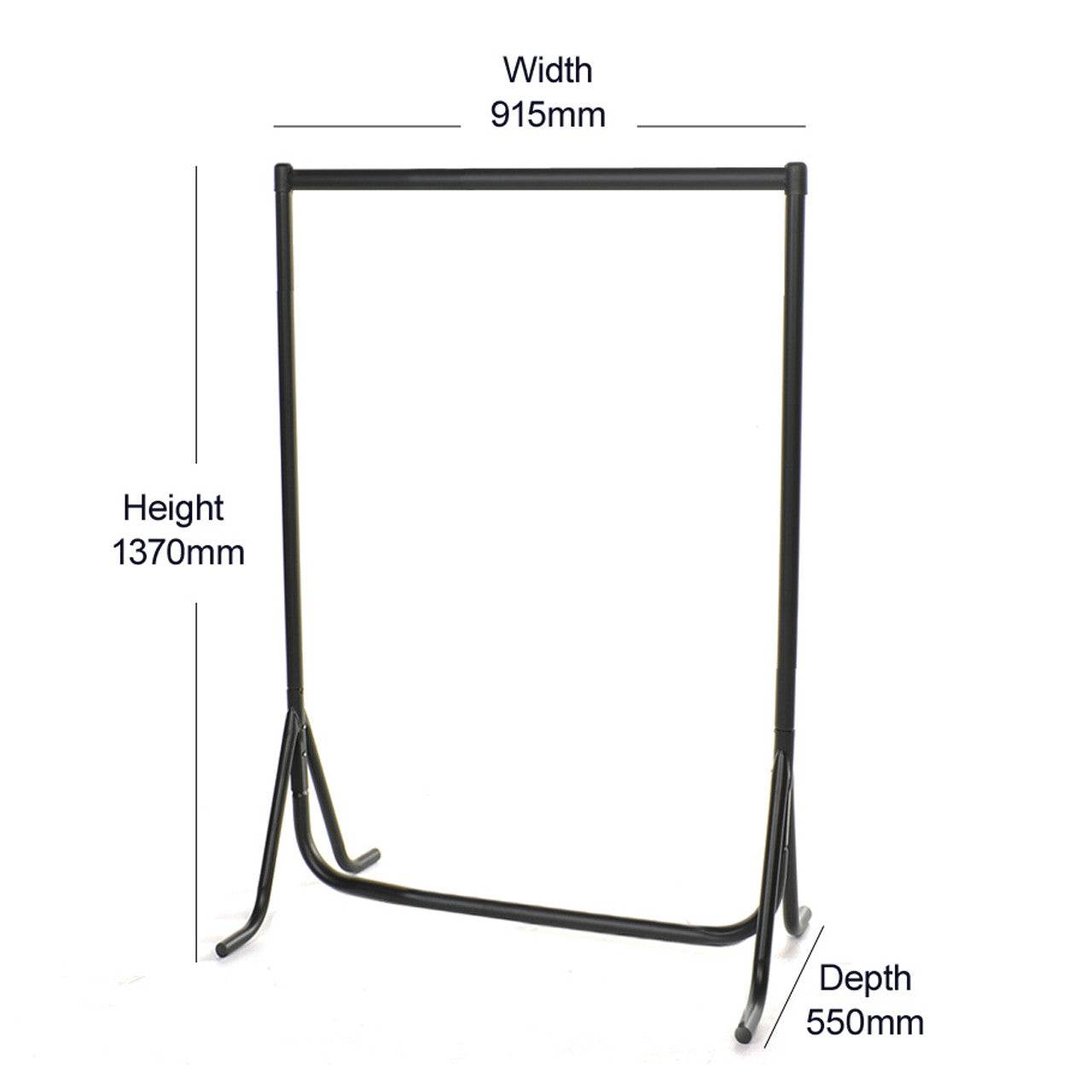 Fishtail Black Heavy-Duty Clothes Rail