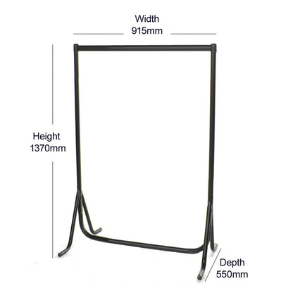 Fishtail Black Heavy-Duty Clothes Rail