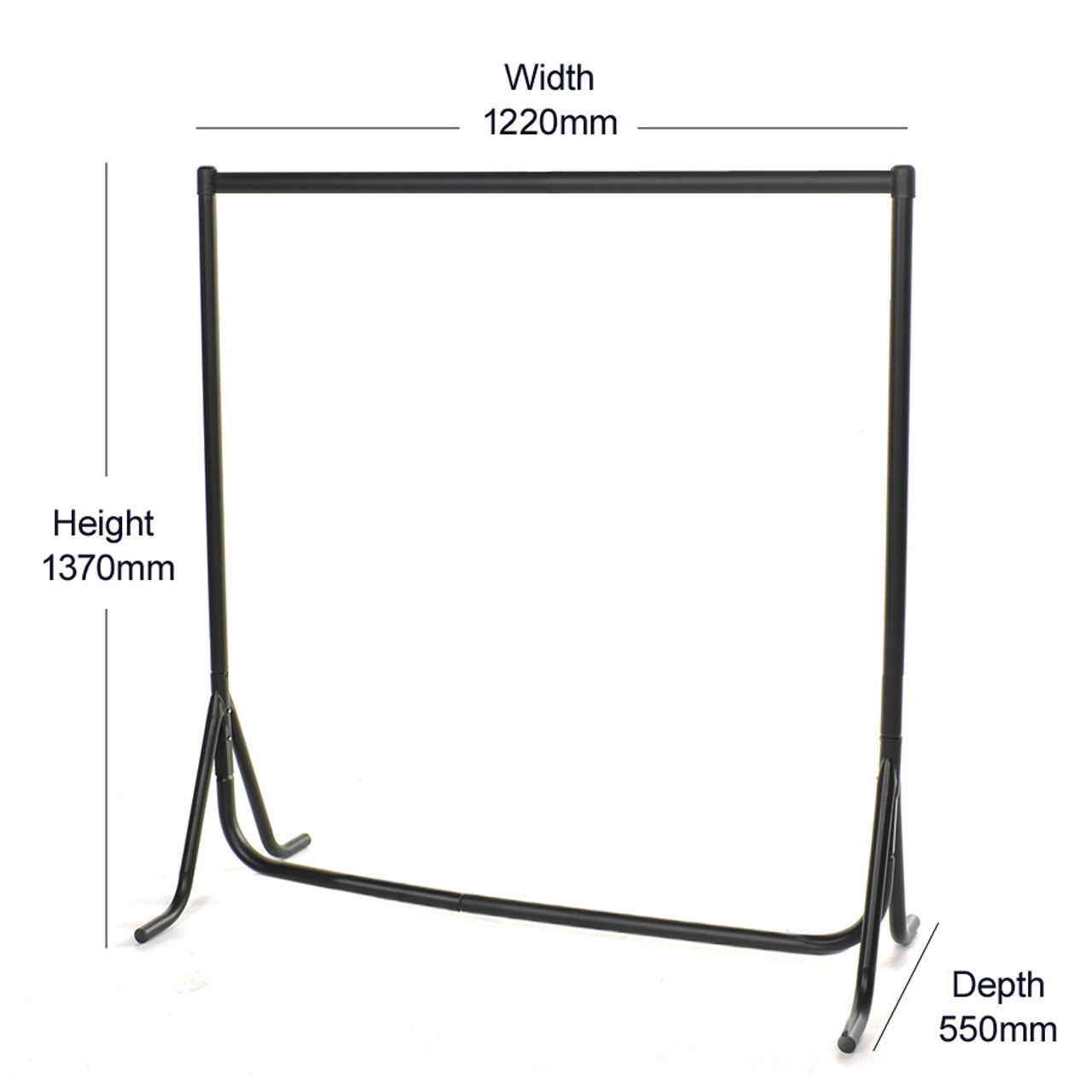 Fishtail Black Heavy-Duty Clothes Rail
