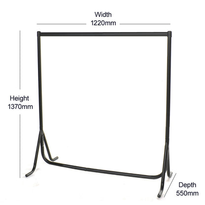 Fishtail Black Heavy-Duty Clothes Rail