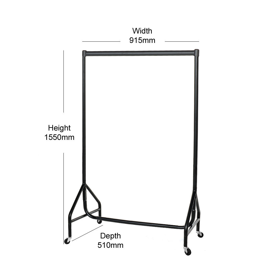 Reinforced Black Heavy-Duty Clothes Rail