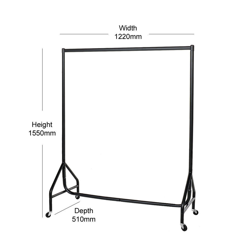 Reinforced Black Heavy-Duty Clothes Rail