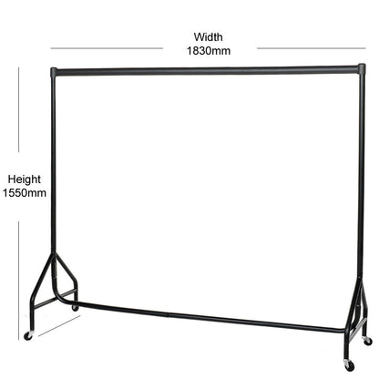 Reinforced Black Heavy-Duty Clothes Rail