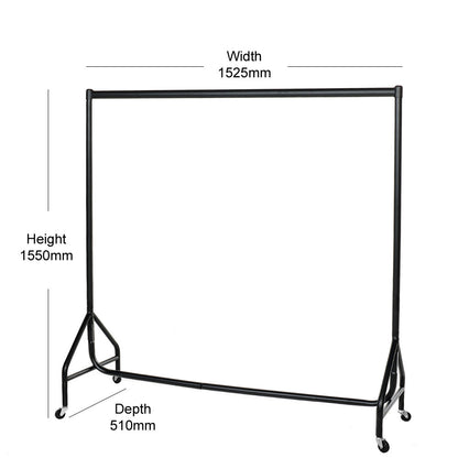 Reinforced Black Heavy-Duty Clothes Rail