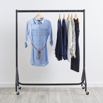 Reinforced Black Heavy-Duty Clothes Rail