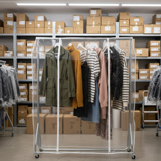 Silver Heavy-Duty Clothes Rail With Clear Cover
