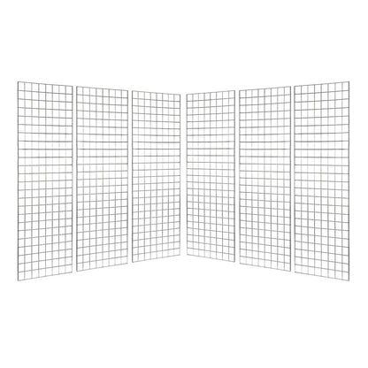 6 x Chrome 6ft Grid Mesh Panels