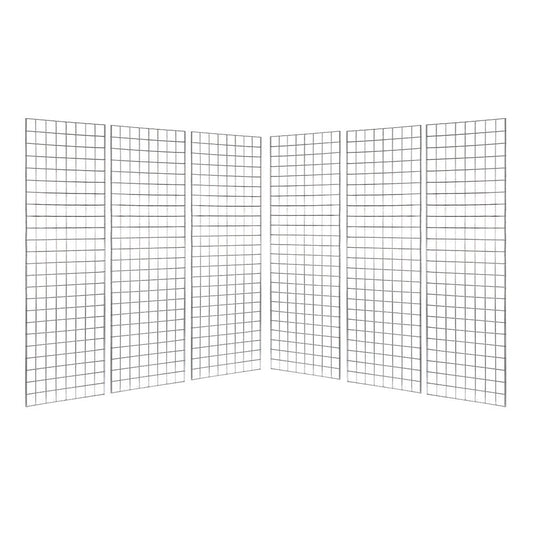 6 x Chrome 6ft Grid Mesh Panels