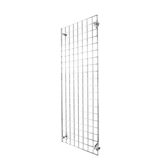 Chrome 5ft Wall-Mounted Grid Mesh Display