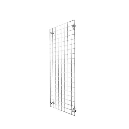 Chrome 4ft Wall-Mounted Grid Mesh Display