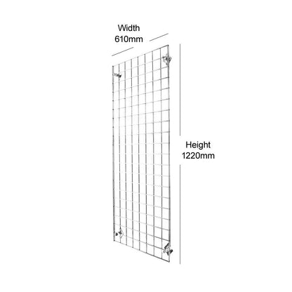 Chrome 4ft Wall-Mounted Grid Mesh Display