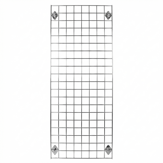 Chrome 4ft Wall-Mounted Grid Mesh Display