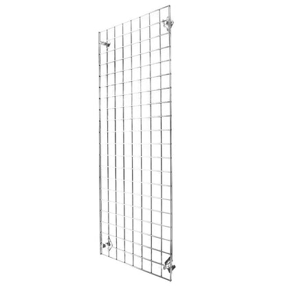 Chrome 6ft Wall-Mounted Grid Mesh Display