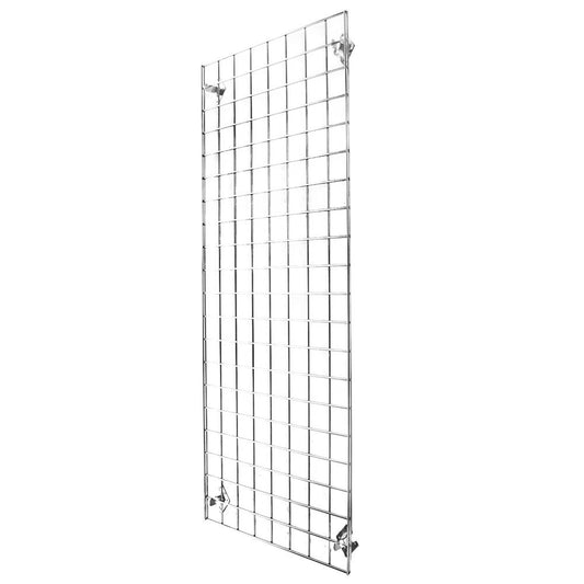 Chrome 6ft Wall-Mounted Grid Mesh Display