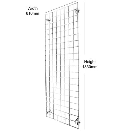 Chrome 6ft Wall-Mounted Grid Mesh Display