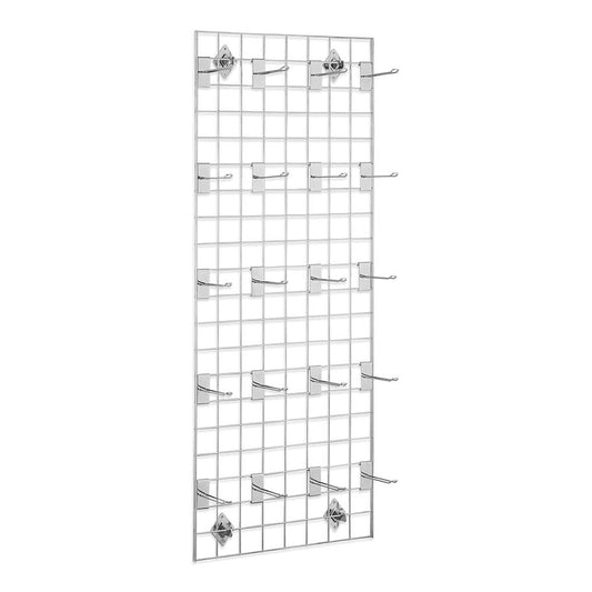 5ft Wall-Mounted Grid Mesh Display Bundle with 20 x Euro Hooks