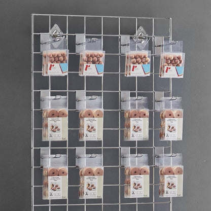 5ft Wall-Mounted Grid Mesh Display Bundle with 20 x Euro Hooks